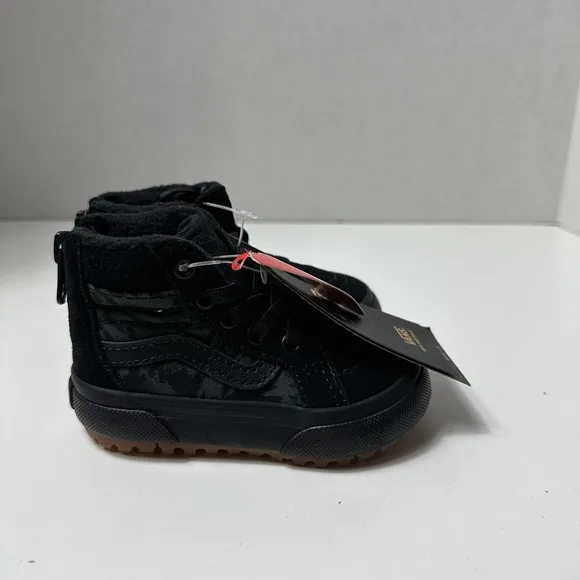 NEW Vans Toddler Sk8-Hi Zip MTE Skate Shoe Camo Mono Black Size 4.5TD