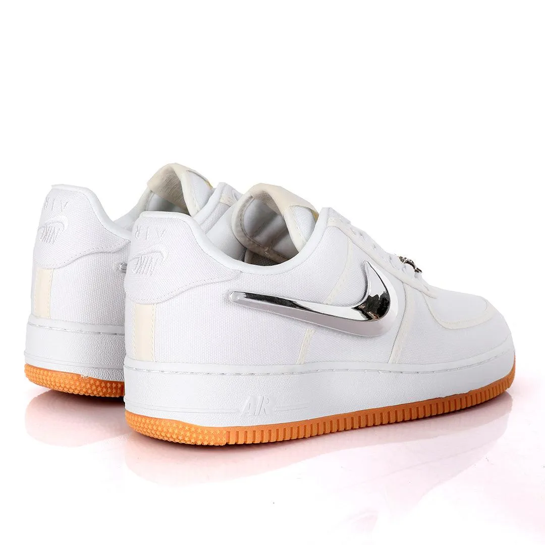 NK AF-1 Detachable Silver Logo White Sneakers With LV Head Cover
