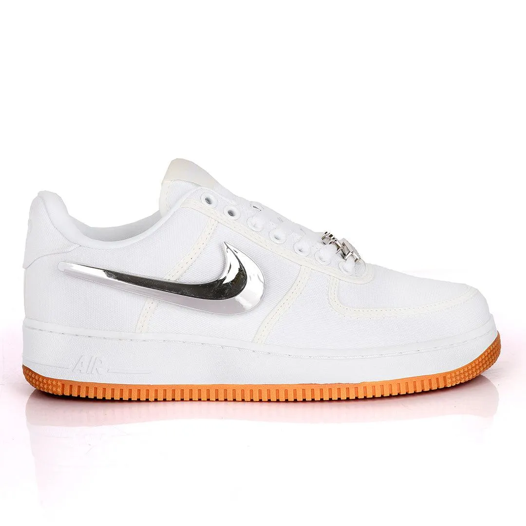 NK AF-1 Detachable Silver Logo White Sneakers With LV Head Cover