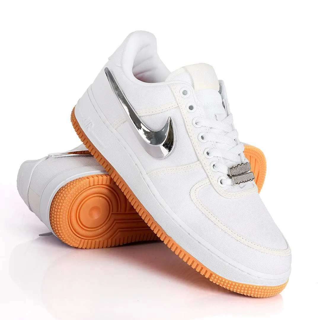 NK AF-1 Detachable Silver Logo White Sneakers With LV Head Cover