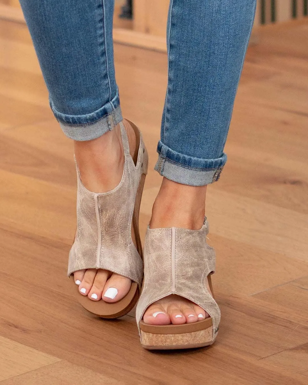 Nora® | Tulum Sandals Comfortable Open Toe Leather Wedges