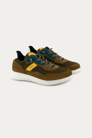 Notting Leather Trainers in Dark Green