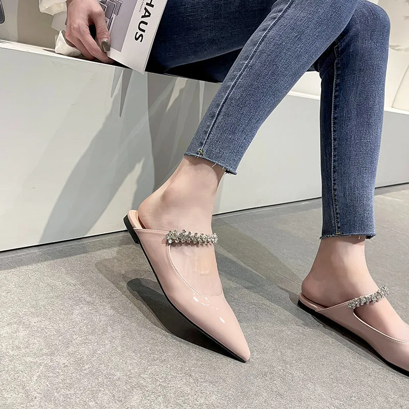 Oakleigh Rhinestone Mary Jane Slip On Flats