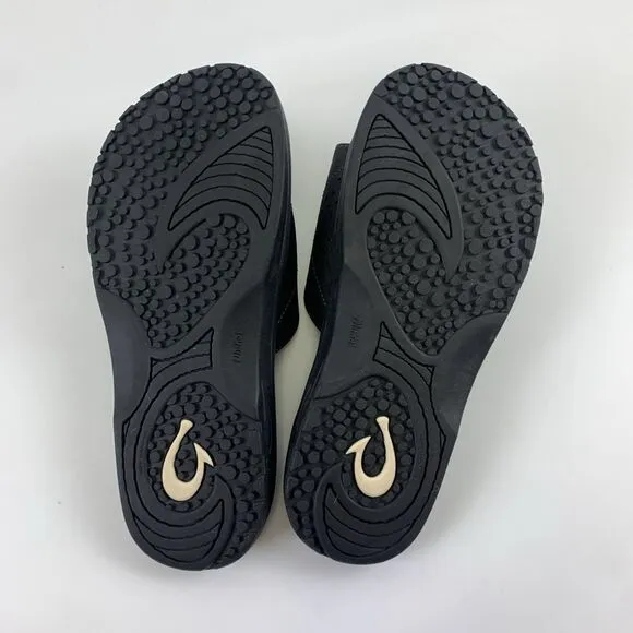 Olukai Nalu Slide Sandal Black Adjustable Water Friendly Comfort Grip Mens 11