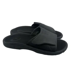 Olukai Nalu Slide Sandal Black Adjustable Water Friendly Comfort Grip Mens 11