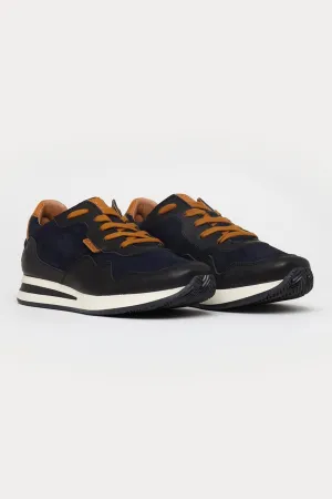 Oxford Leather Trainers in Navy