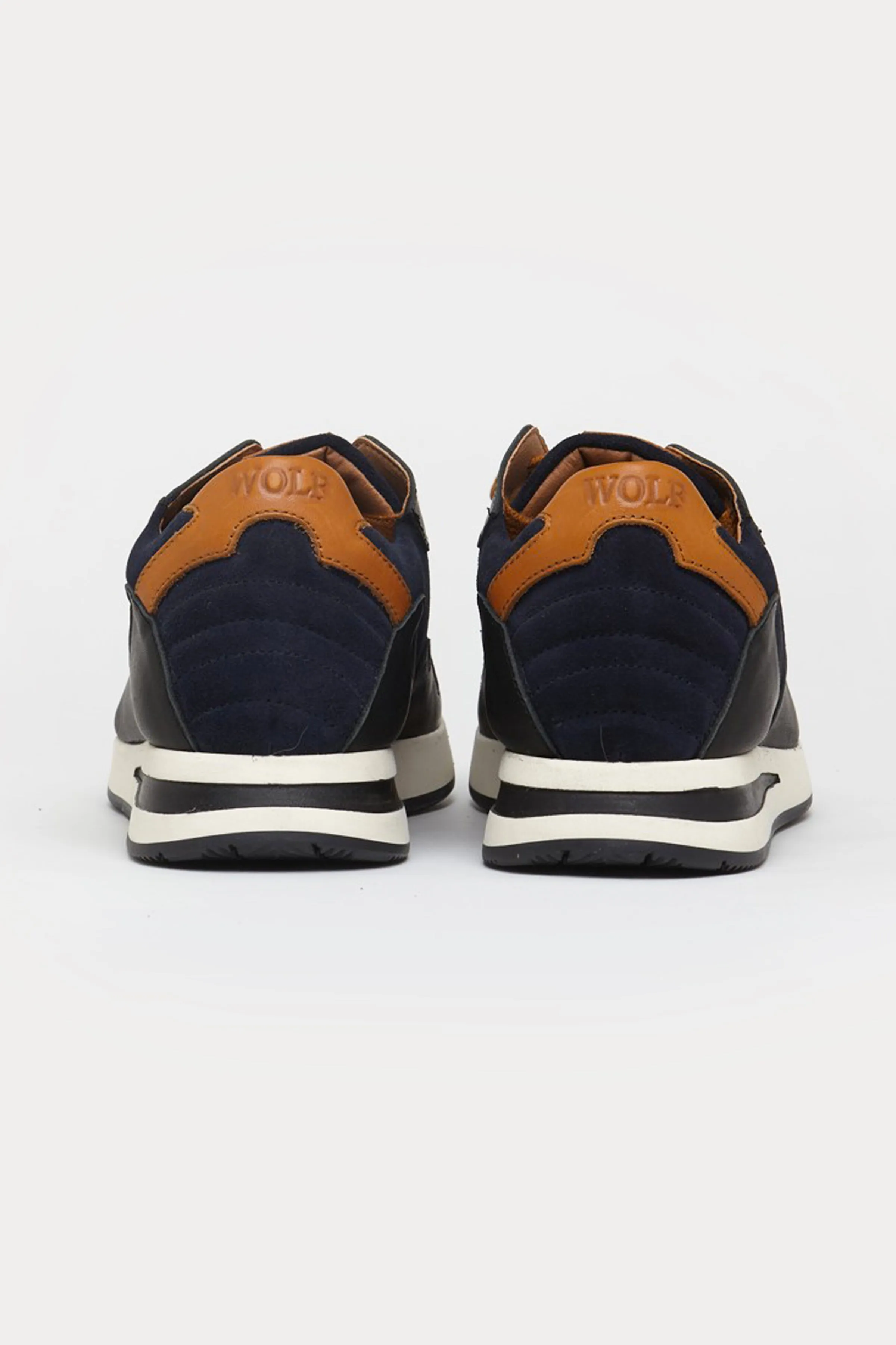 Oxford Leather Trainers in Navy