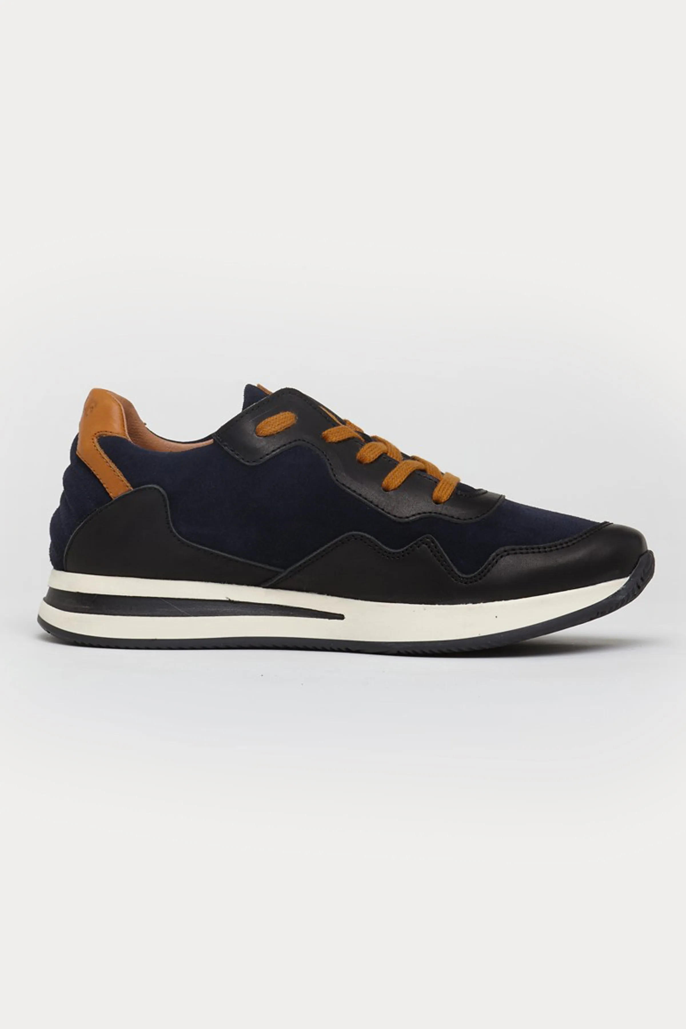 Oxford Leather Trainers in Navy