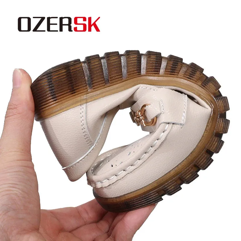 OZERSK Summer Women's Loafers Hollow Breathable Slip on Elegant Fashion Casual Non-Slip Single Mother Flat Shoes