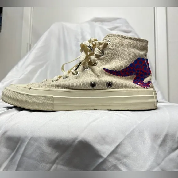 Paul Smith Kirk Ivory Dino Lace Up High Top Sneakers Big Boy Size 36 (US 4)