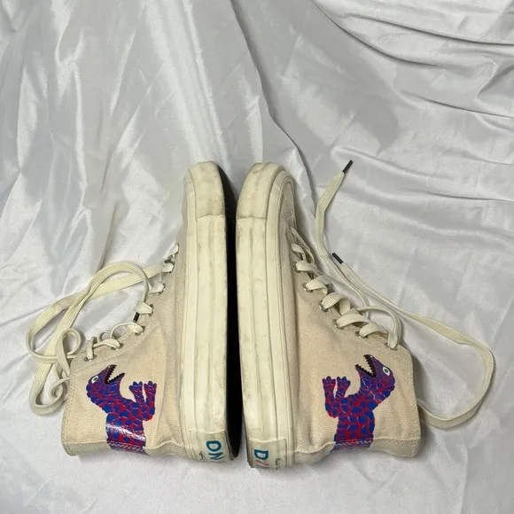 Paul Smith Kirk Ivory Dino Lace Up High Top Sneakers Big Boy Size 36 (US 4)