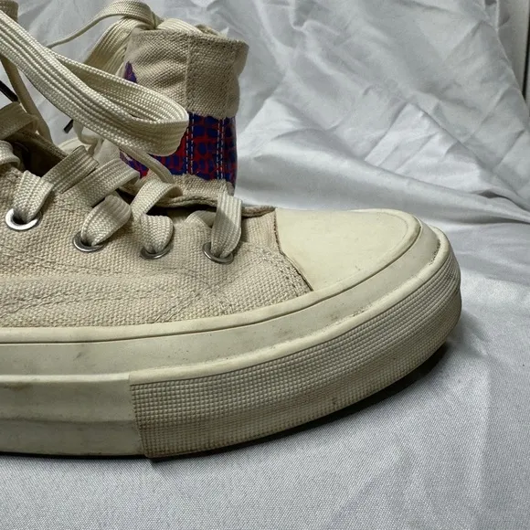 Paul Smith Kirk Ivory Dino Lace Up High Top Sneakers Big Boy Size 36 (US 4)