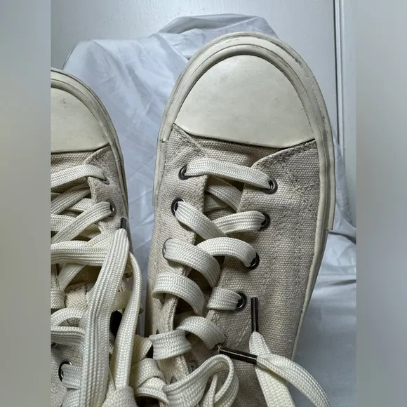 Paul Smith Kirk Ivory Dino Lace Up High Top Sneakers Big Boy Size 36 (US 4)