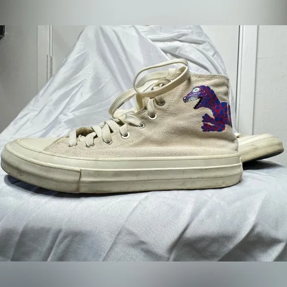 Paul Smith Kirk Ivory Dino Lace Up High Top Sneakers Big Boy Size 36 (US 4)