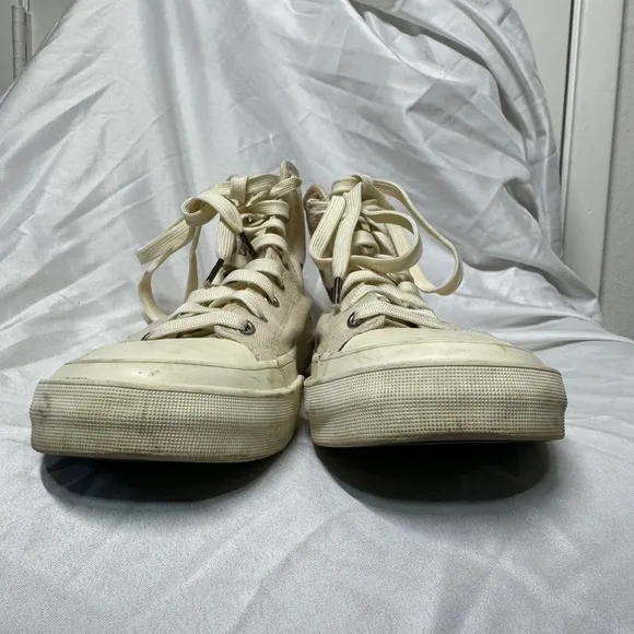 Paul Smith Kirk Ivory Dino Lace Up High Top Sneakers Big Boy Size 36 (US 4)