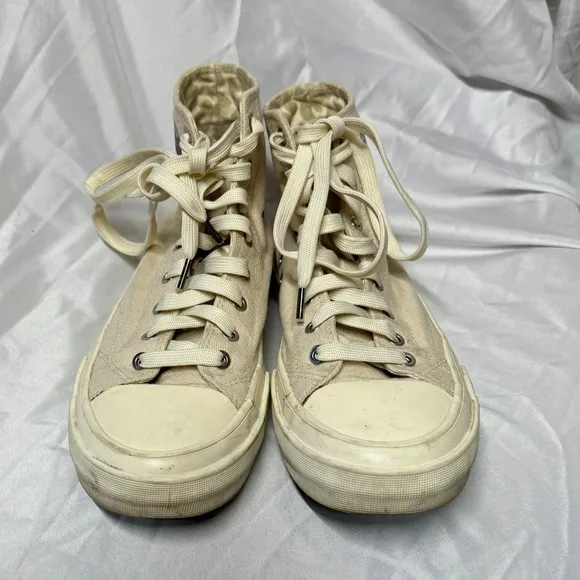 Paul Smith Kirk Ivory Dino Lace Up High Top Sneakers Big Boy Size 36 (US 4)