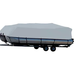 Performance Poly-Guard Styled-to-Fit Boat Cover f/16.5' Pontoons w/Bimini Top & Partial Rails - Grey