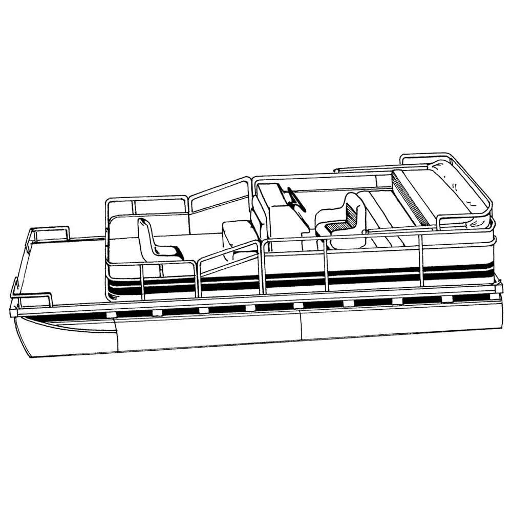 Performance Poly-Guard Styled-to-Fit Boat Cover f/16.5' Pontoons w/Bimini Top & Partial Rails - Grey