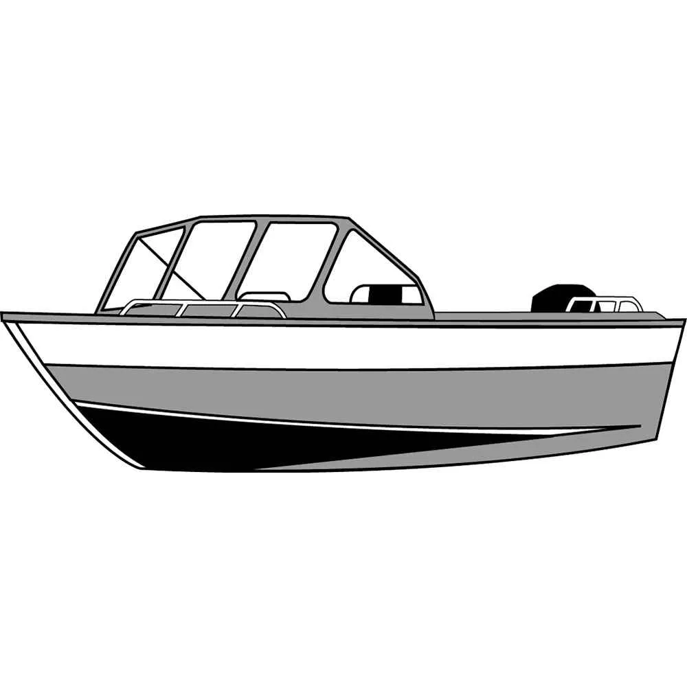 Performance Poly-Guard Styled-to-Fit Boat Cover f/18.5' Aluminum Boats w/High Forward Mounted Windshield - Grey