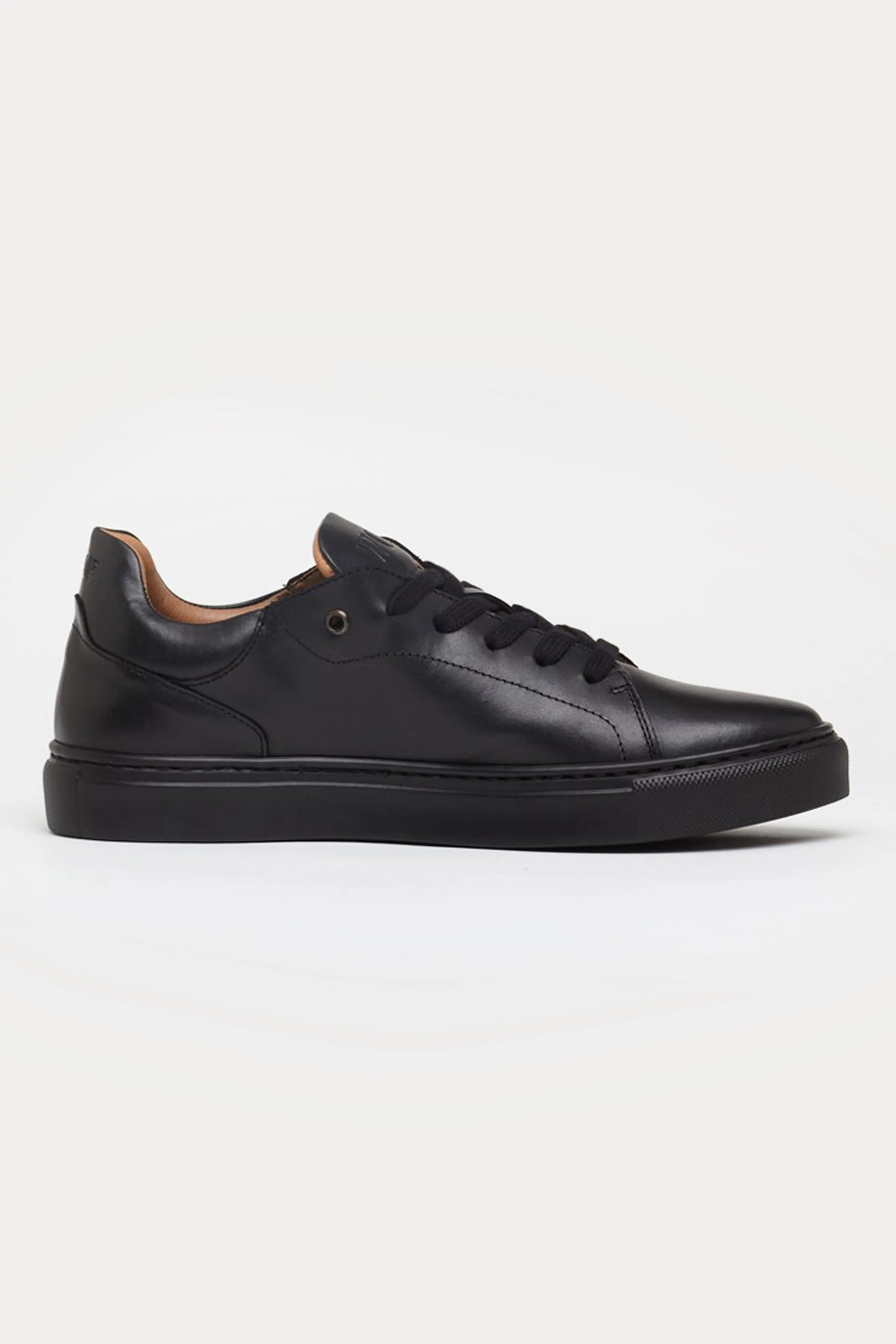 Pimlico Leather Smart Trainers in Black