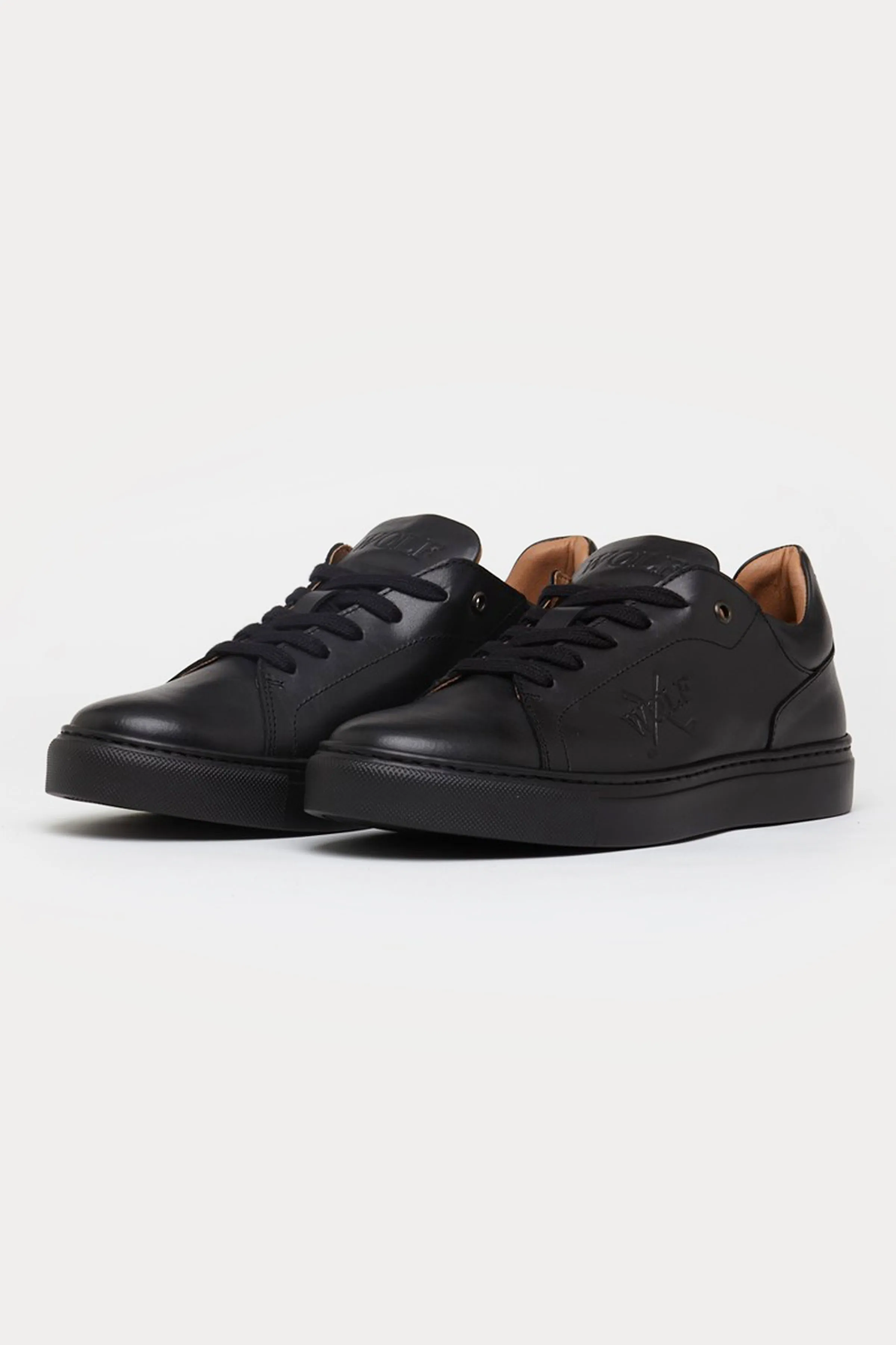 Pimlico Leather Smart Trainers in Black