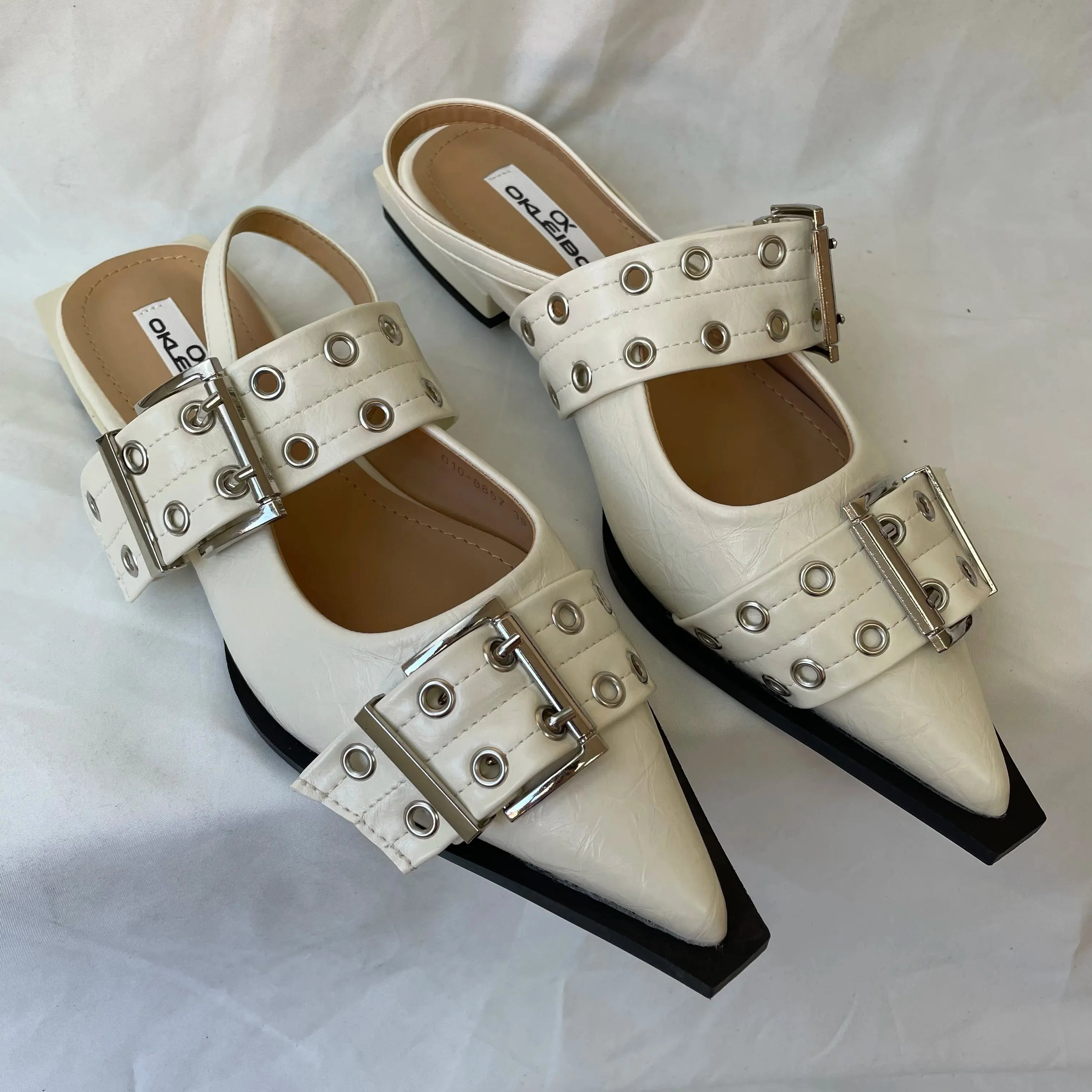 Pointed Toe Sandals - Spring Fashion Shallow Slingback Flats for Women, Big Size