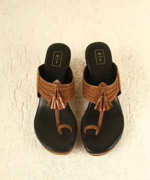 Priyanka Shimmer Antique Wedges