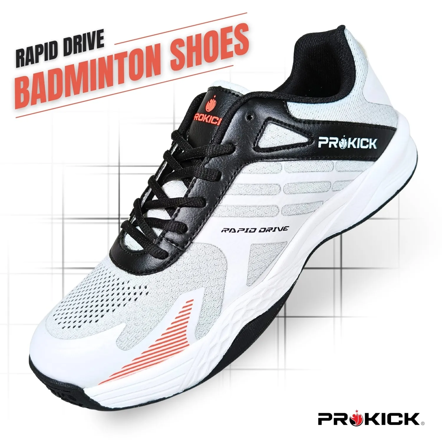 Prokick Rapid Drive Non-Marking Badminton/Court Shoes Lightweight & Comfort Badminton Shoes Best for Squash, Table Tennis, Volleyball, Basketball, Pickleball & Indoor Sports