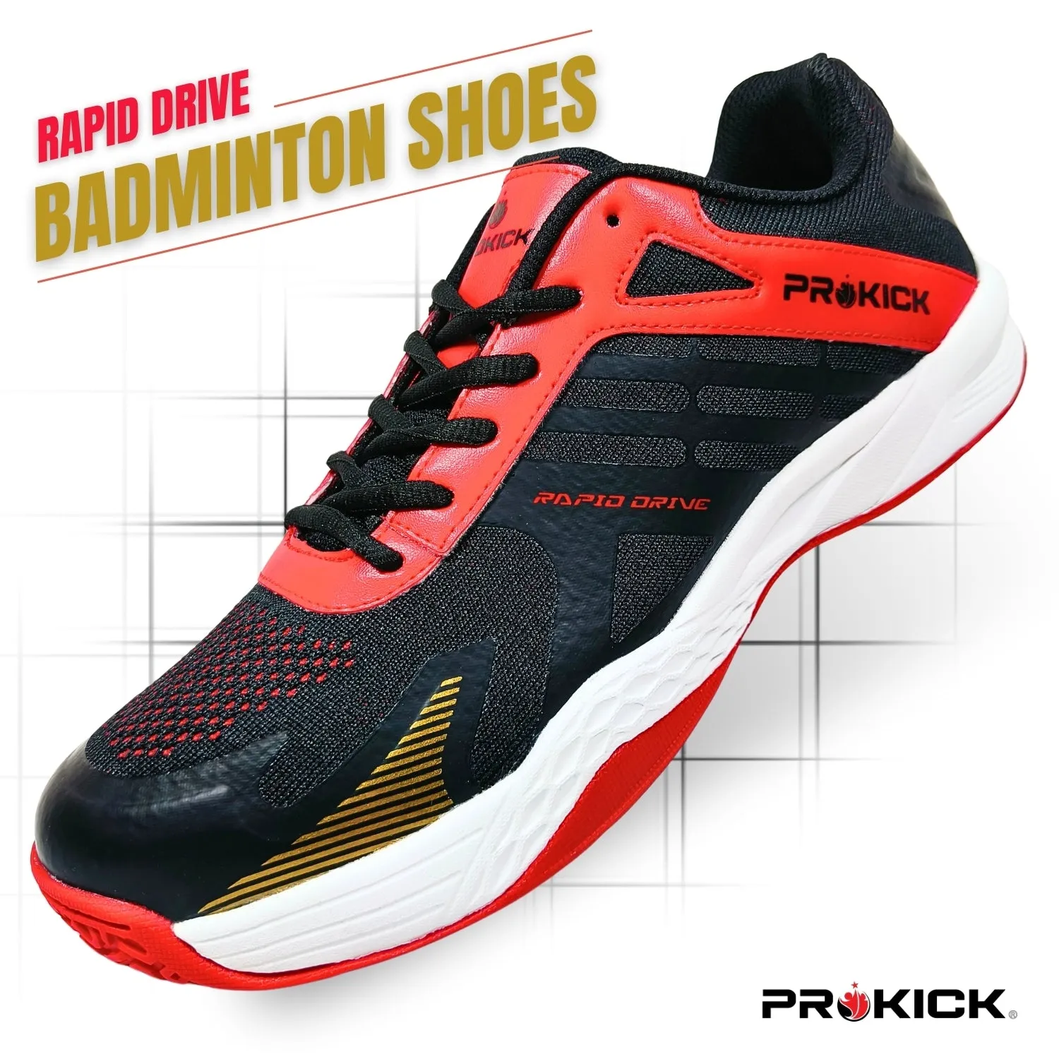 Prokick Rapid Drive Non-Marking Badminton/Court Shoes Lightweight & Comfort Badminton Shoes Best for Squash, Table Tennis, Volleyball, Basketball, Pickleball & Indoor Sports