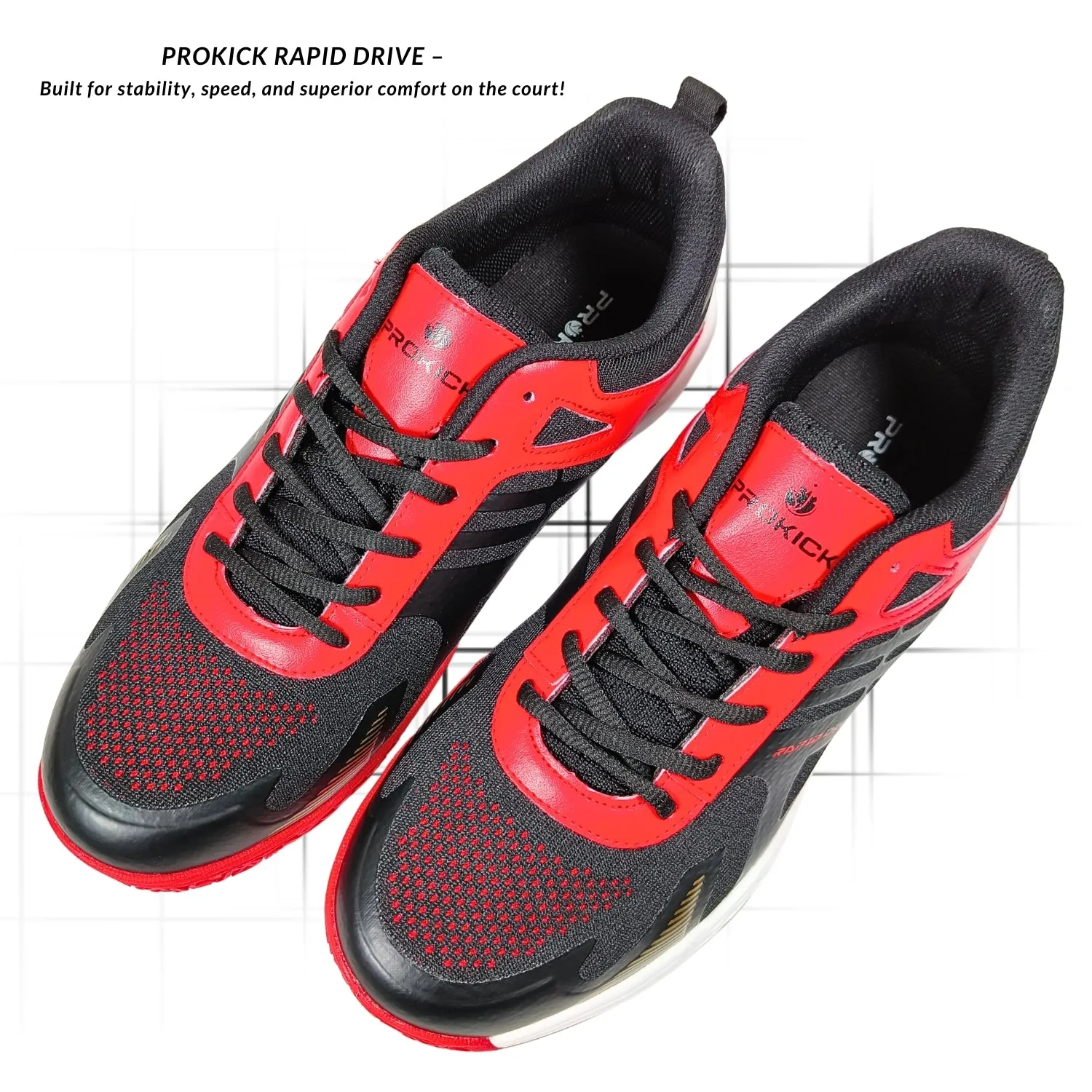 Prokick Rapid Drive Non-Marking Badminton/Court Shoes Lightweight & Comfort Badminton Shoes Best for Squash, Table Tennis, Volleyball, Basketball, Pickleball & Indoor Sports