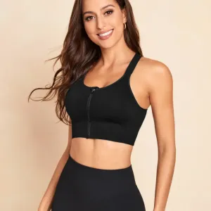 Pru High-Impact Zip-Front Crossback Sports Bra