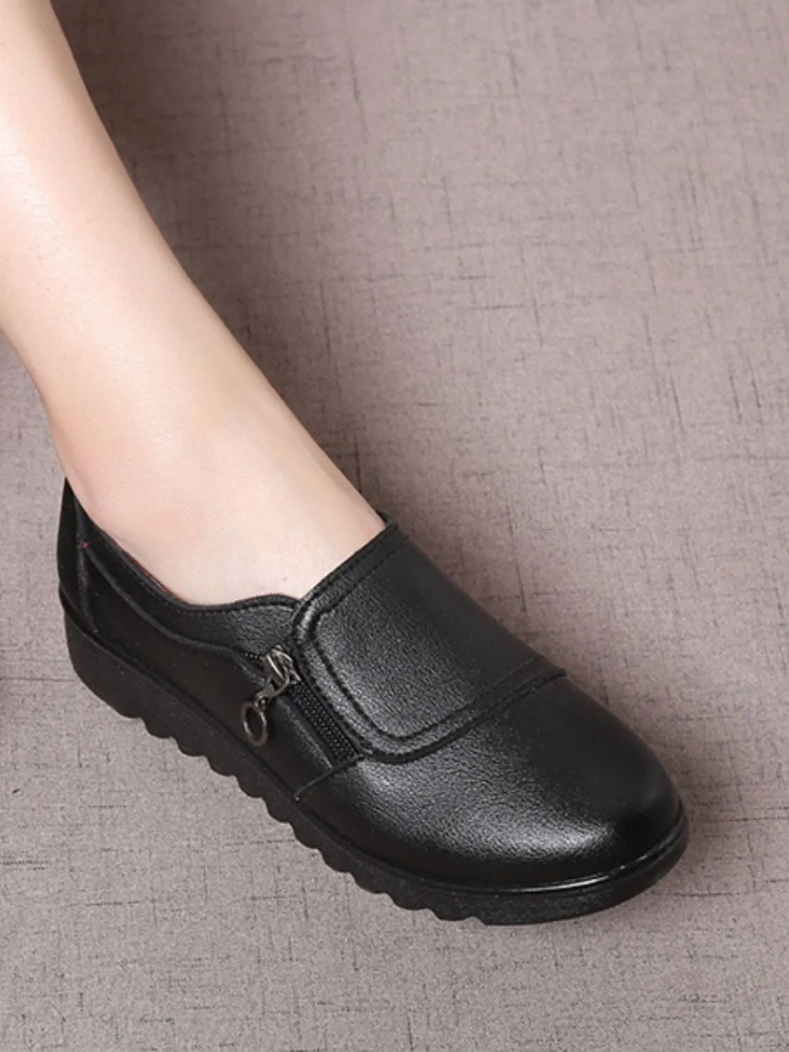 PU Leather Flats Slip-Ons