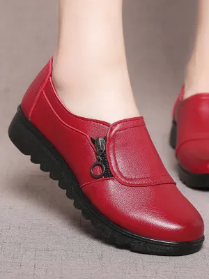 PU Leather Flats Slip-Ons