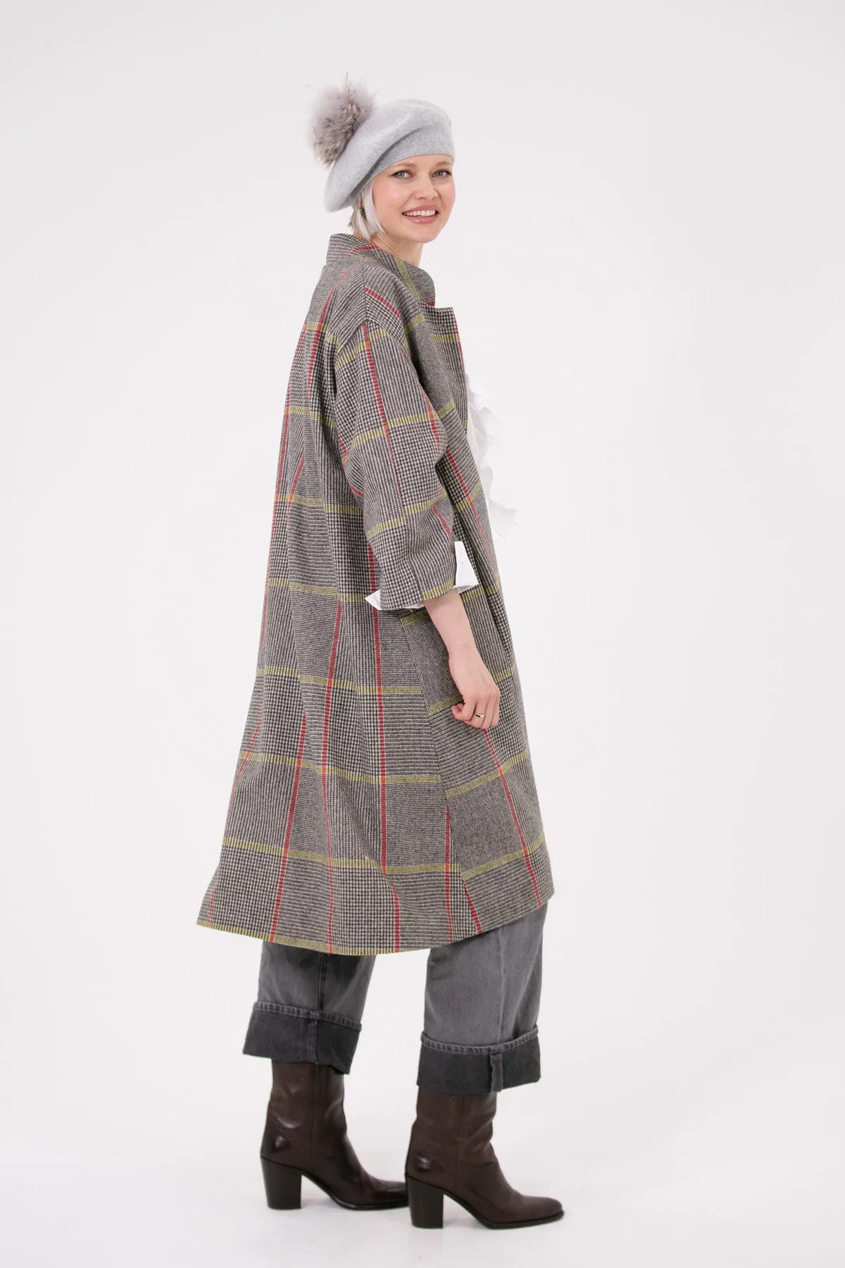 Rachel Wool Coat Yellow & Red