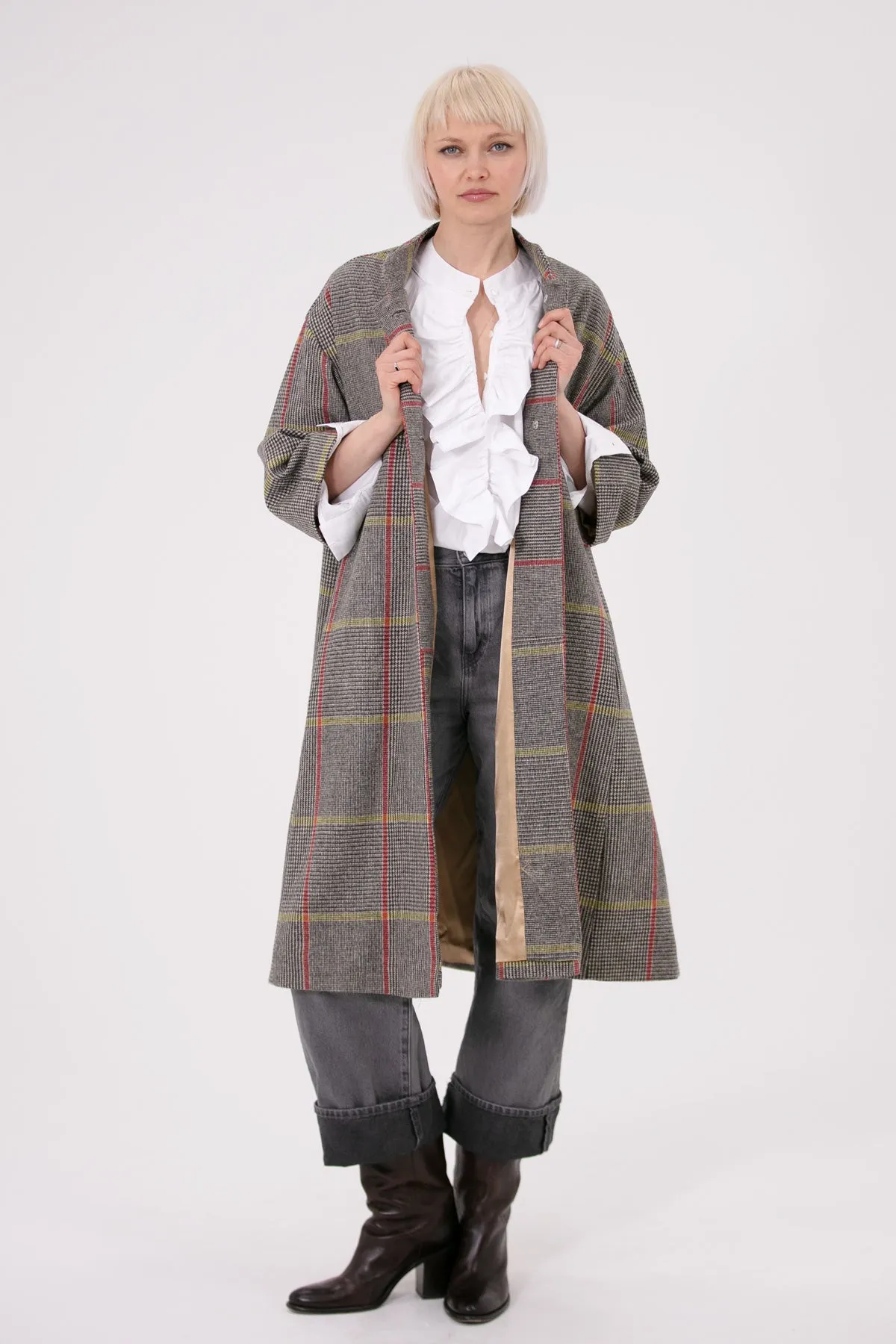 Rachel Wool Coat Yellow & Red