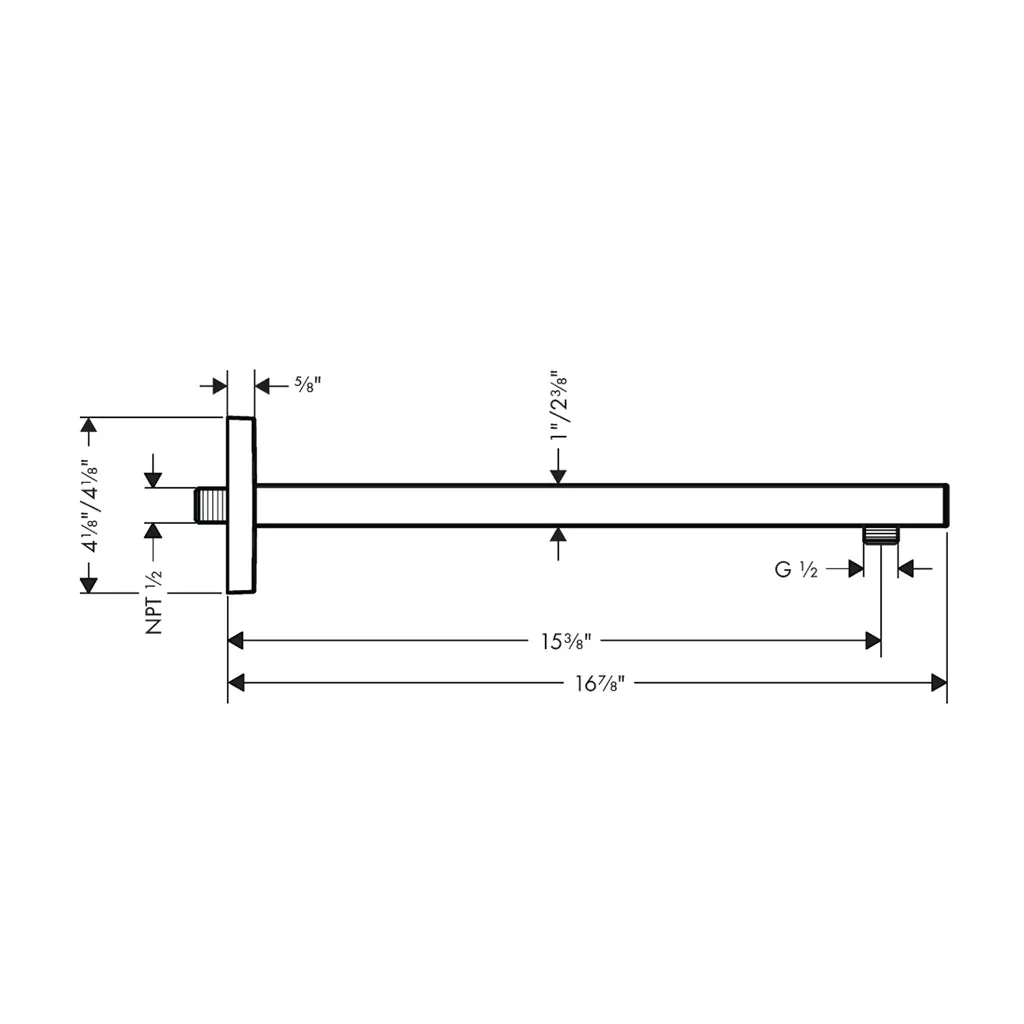Raindance E 1-Way Thermostatic Trim Complete Shower Set - Wall Mount - 12" Brass/Matt Black