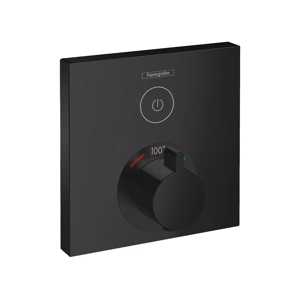 Raindance E 1-Way Thermostatic Trim Complete Shower Set - Wall Mount - 12" Brass/Matt Black