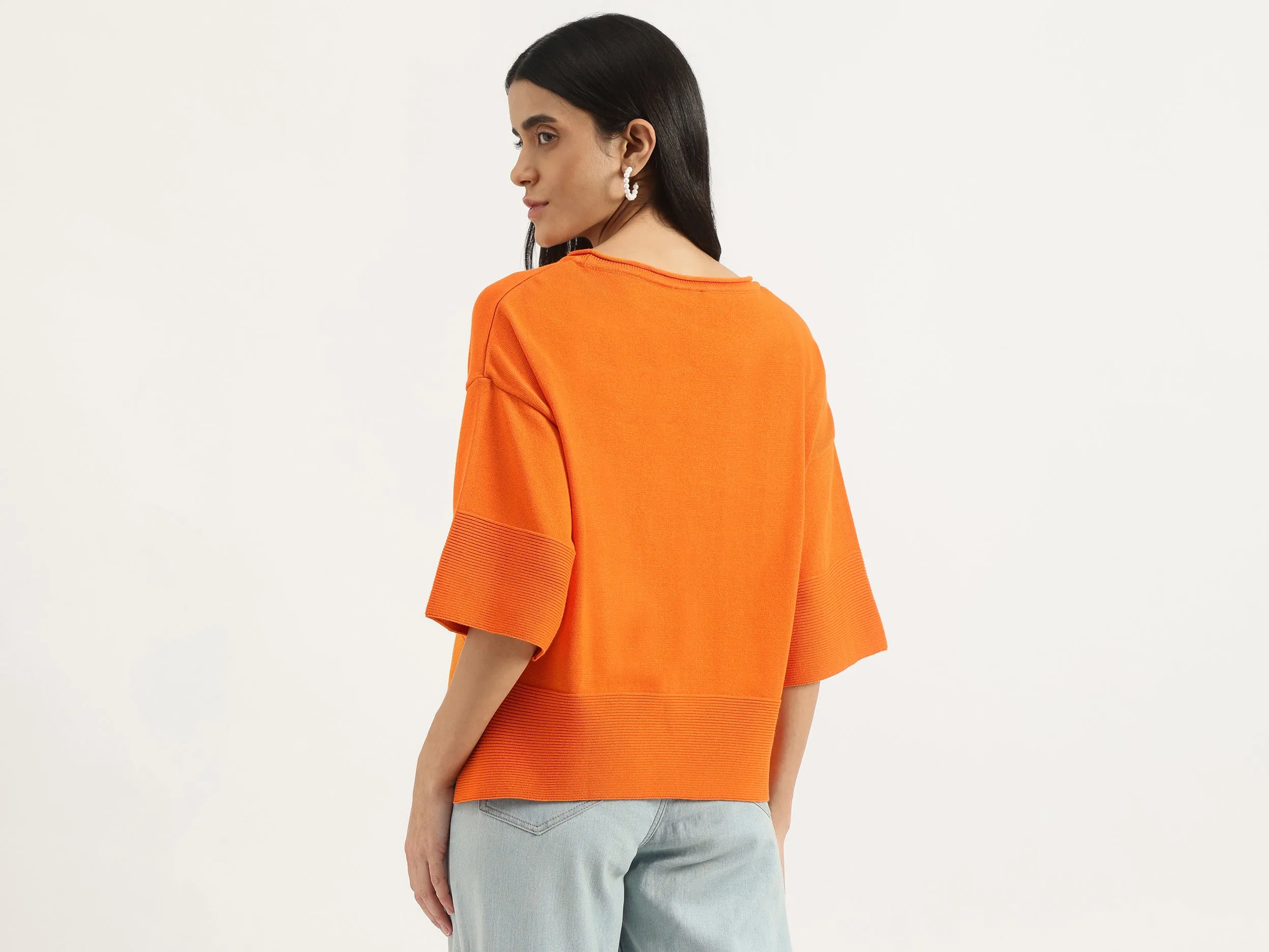Regular Boat Neck Solid Top