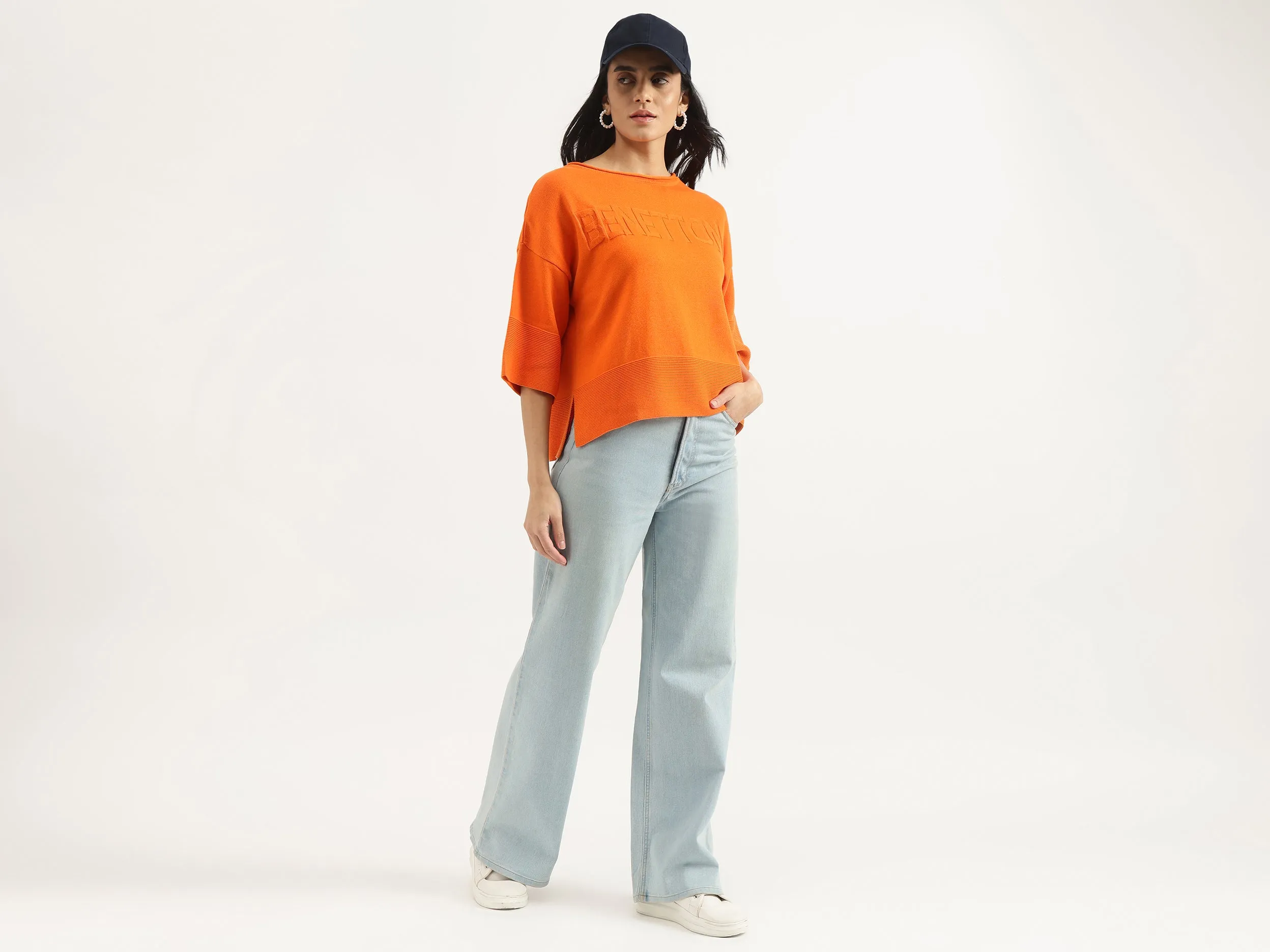 Regular Boat Neck Solid Top