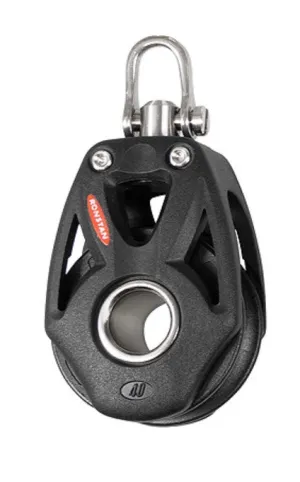 RONSTAN SINGLE SERIES 40 ORBIT BLOCK, becket hub, swivel shackle head