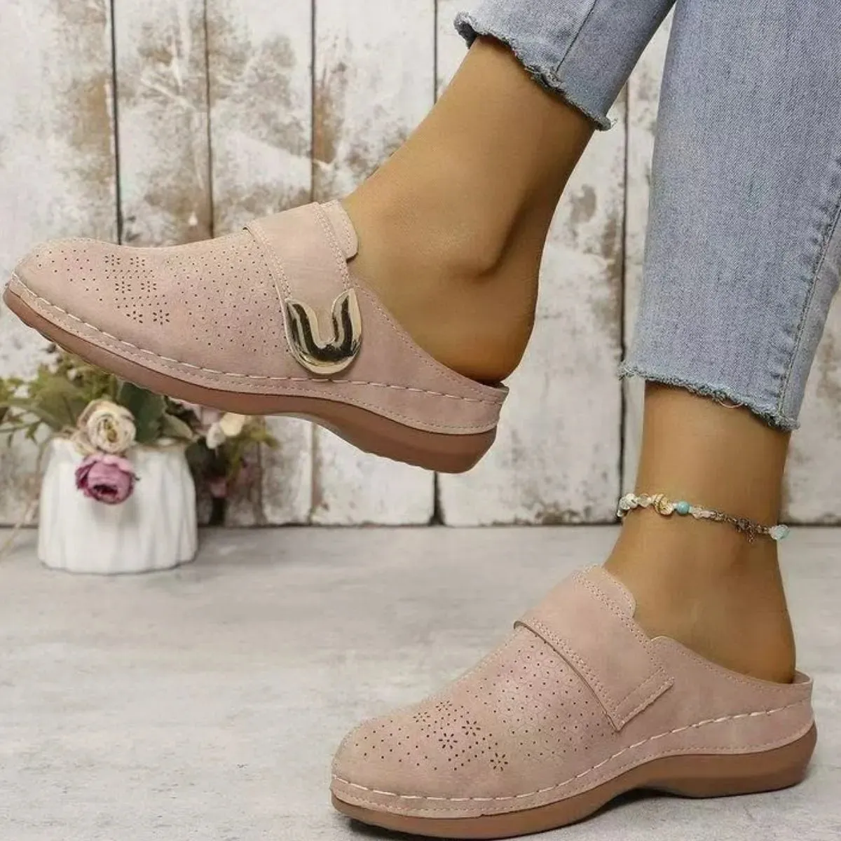 Round Toe Platform Slip-Ons