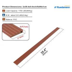 Ruedamann® Non-Slip Threshold Wheelchair Ramp Cuttable 35.4" Wide PVC Ramp