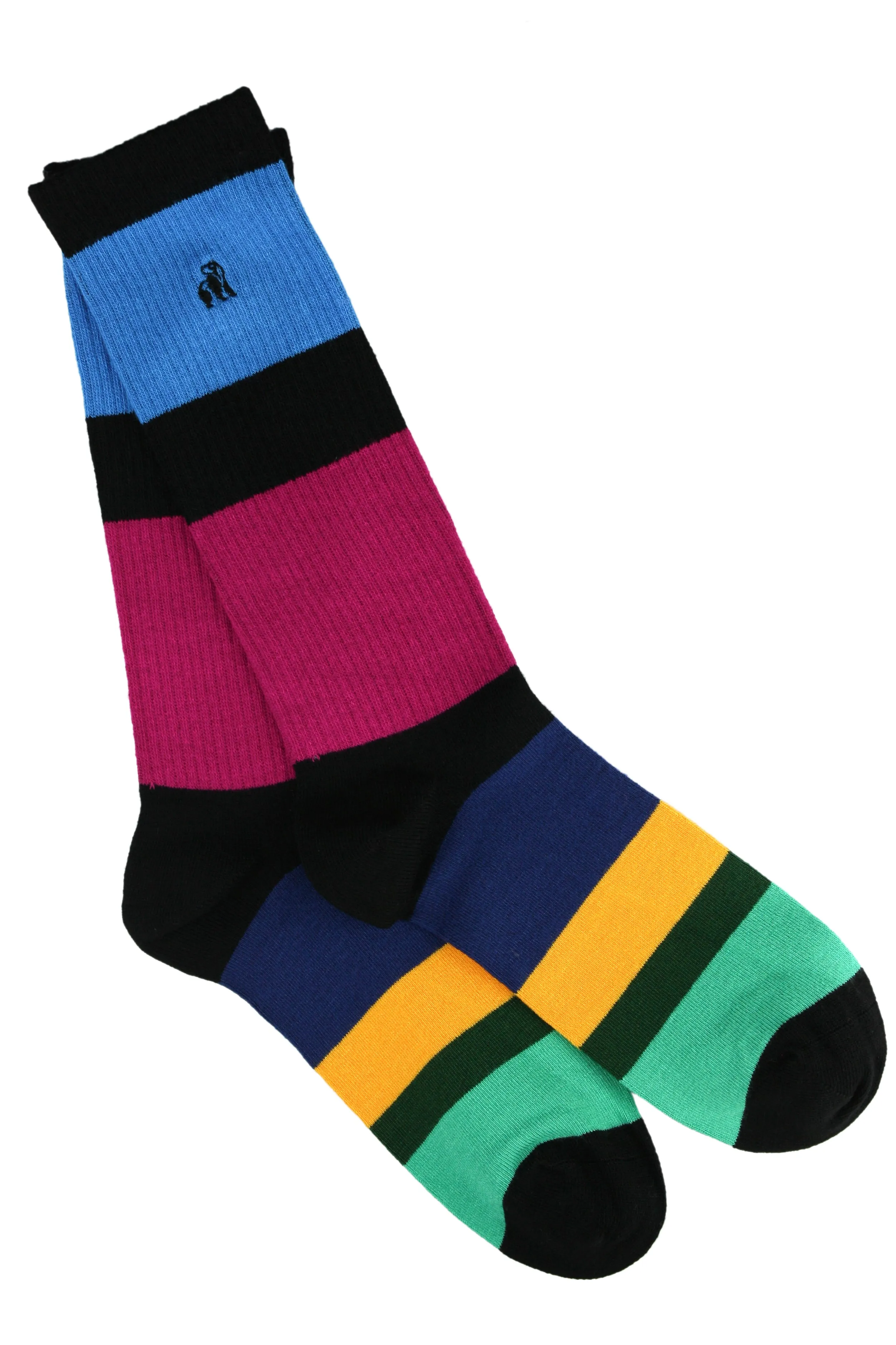 Rugby Stripe Bamboo Socks by Swole Panda, Size 7-11