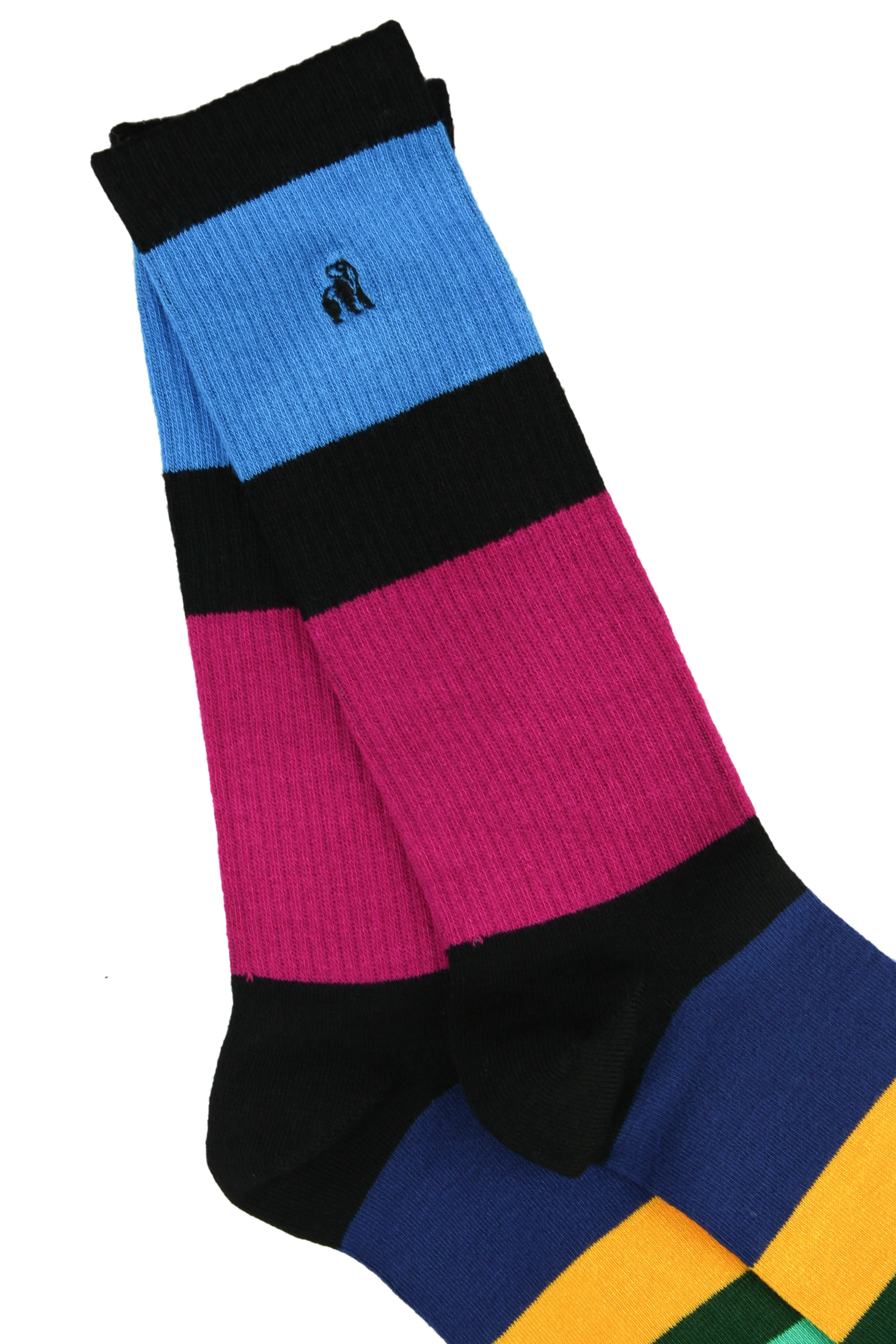 Rugby Stripe Bamboo Socks by Swole Panda, Size 7-11