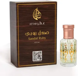Samawa Sandal Ruby Attar, Concentrated Perfume Oil For Unisex, 12ml
