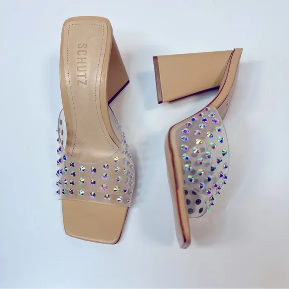 SCHUTZ Lizah Embellished Slide Sandal- New
