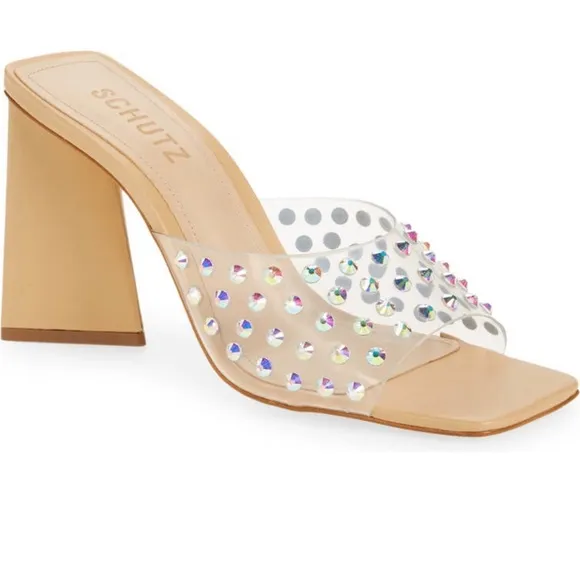 SCHUTZ Lizah Embellished Slide Sandal- New