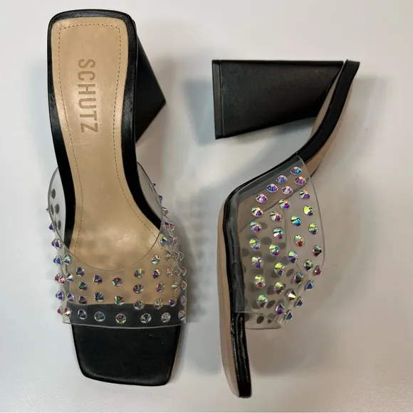 SCHUTZ Lizah Embellished Slide Sandal- New