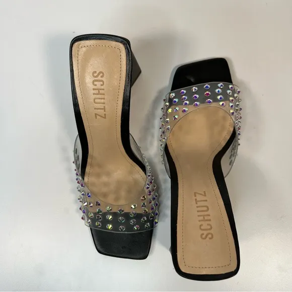SCHUTZ Lizah Embellished Slide Sandal- New