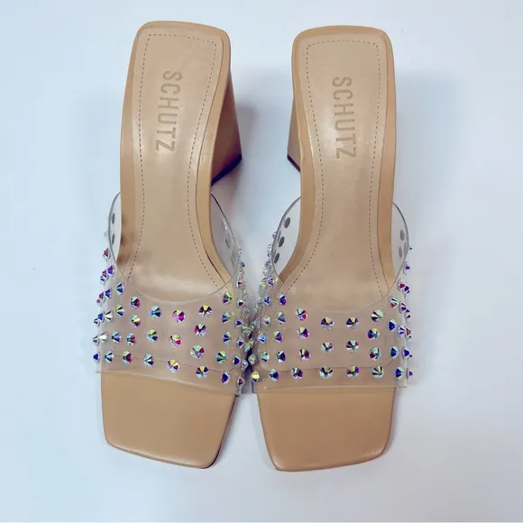 SCHUTZ Lizah Embellished Slide Sandal- New
